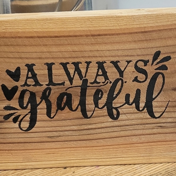 Always Grateful rustic farmhouse wood sign table decor - Picture 1 of 3